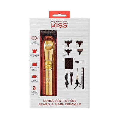 KISS Products Cordless T-Blade Beard & Hair Trimmer - New